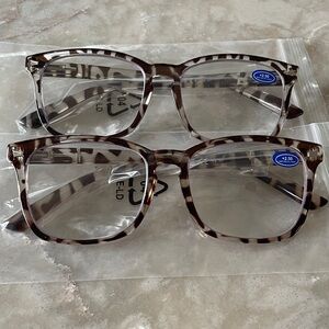 NWT TWO pairs readers 2.5 tortoiseshell blue light combination readers brown